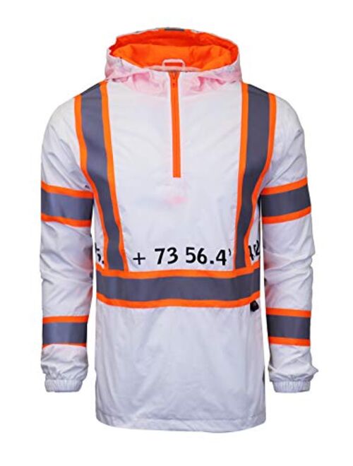 Screenshotbrand Lightweight Hooded Water Resistant Windbreaker - Zip-up Fashion Map Print Rain Jacket