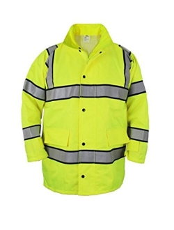 First Class HIGH Visibility Raincoat with Reflective Stripes