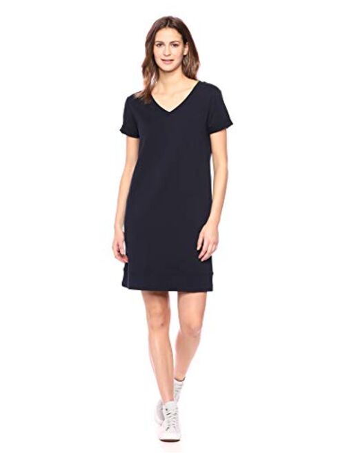 Amazon Brand - Daily Ritual Women's Terry Cotton and Modal Short-Sleeve V-Neck Dress