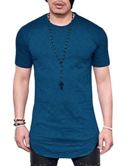 JOKHOO Mens Long Sleeve Hipster Hip Hop Basic Henley T Shirt for Men