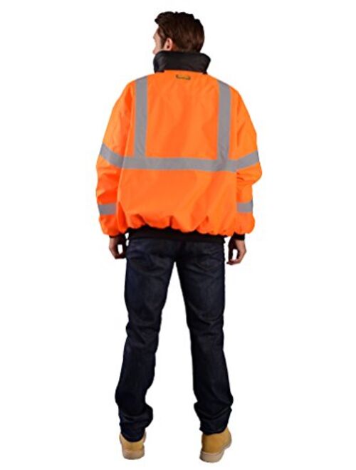 OccuNomix High Visibility 3-in-1 Fleece Lined Black Bottom Bomber Jacket