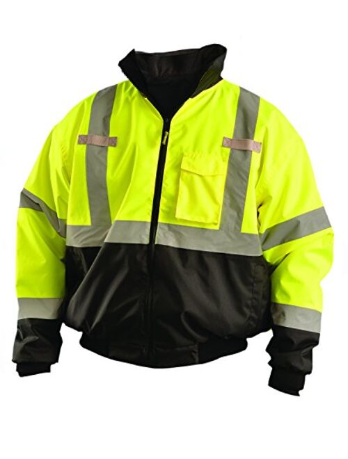 OccuNomix High Visibility 3-in-1 Fleece Lined Black Bottom Bomber Jacket