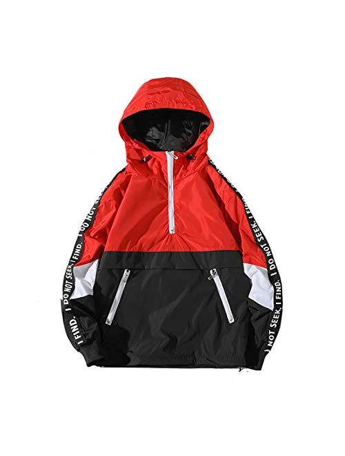 ONTTNO Mens Pullover Hooded Waterproof Lightweight Windbreaker Jackets