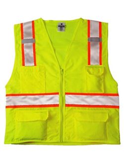 ML Kishigo Ultra-Cool Mesh Back Solid Front Class 2 Vest, Lime