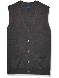 Amazon Brand - Buttoned Down Men's Italian Merino Wool Lightweight Cashwool Button-Front Sweater Vest