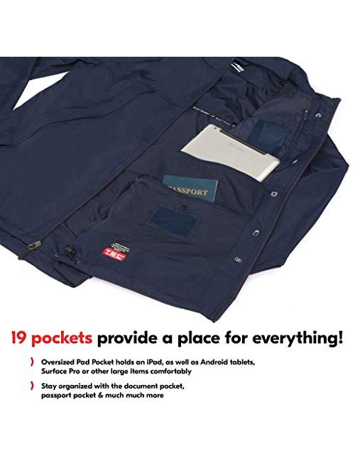 SCOTTeVEST Mens Pack Windbreaker Jacket - 19 Pockets - Fall Jackets for Men