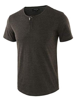 HETHCODE Men's Classic Comfort Soft Regular Fit Short Sleeve Henley T-Shirt Tee