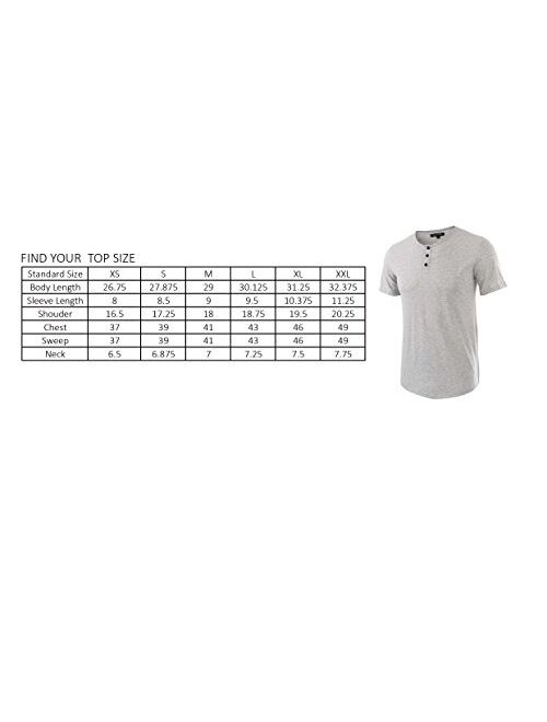 HETHCODE Men's Classic Comfort Soft Regular Fit Short Sleeve Henley T-Shirt Tee