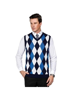 Essentials Men's Argyle V-Neck Sweater Vest