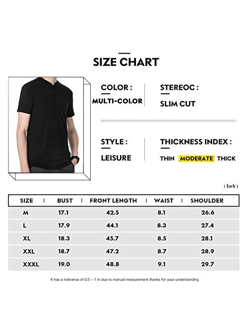 Lotmat Henley Shirts for Men V Neck 3 Buttons Slim Fit Sexy Short Sleeve Summer Casual Open T-Shirt Big and Tall T Shirts