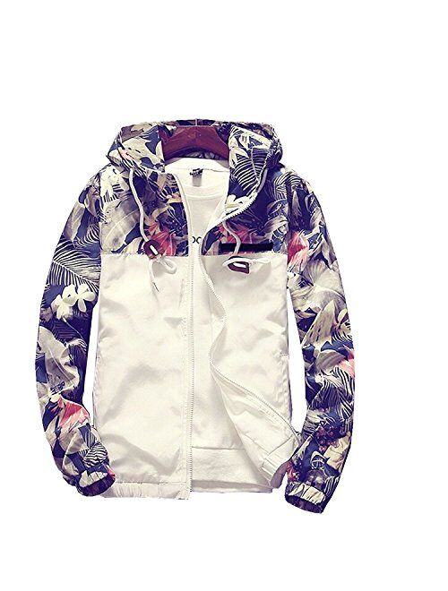 Banana Bucket Floral Bomber Jacket Men Hip Hop Slim Fit Flowers Bomber Jacket Coat Men's Hooded Jackets