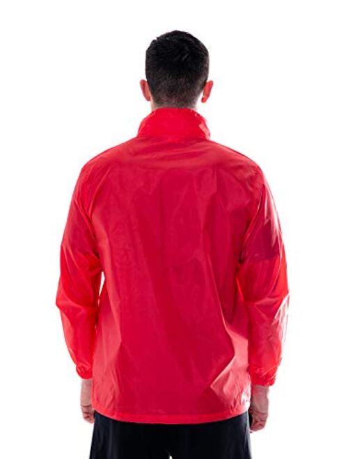 LIFEGUARD Officially Licensed Mens and Womens Unisex Fit Zipper-up Windbreaker Water Resistant Rain Jacket with Hood