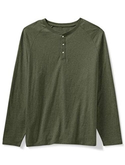 Men's Long-Sleeve Henley Shirt fit by DXL