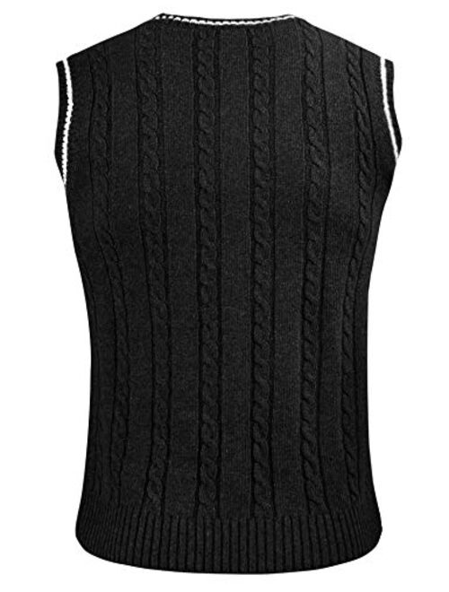 iClosam Mens Sweater Vest Casual Lightweight V-Neck Sweater Vest Pullover