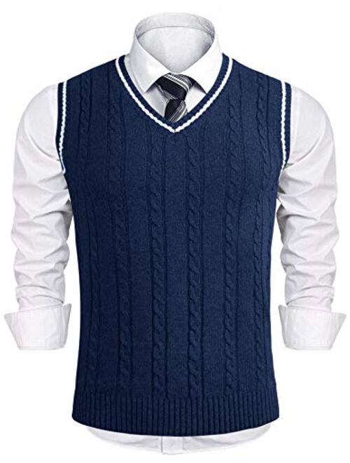 iClosam Mens Sweater Vest Casual Lightweight V-Neck Sweater Vest Pullover