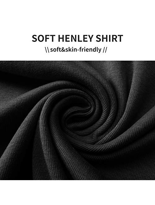 Short Sleeve Henley Shirts for Men Slim Fit