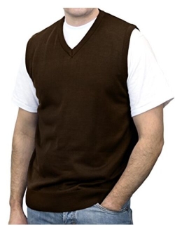 Blue Ocean Big Men Solid Color Sweater Vest