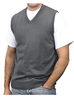 Blue Ocean Big Men Solid Color Sweater Vest