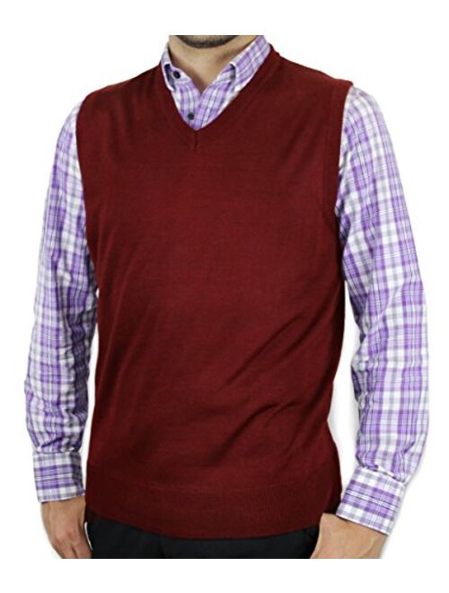 Blue Ocean Big Men Solid Color Sweater Vest