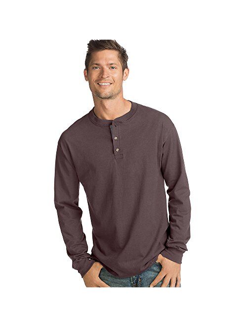 Hanes Men's Beefy-T Long-Sleeve Henley