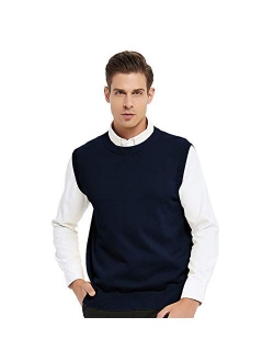 TOPTIE Men's Business Sweater Vest Cotton Jumper Top