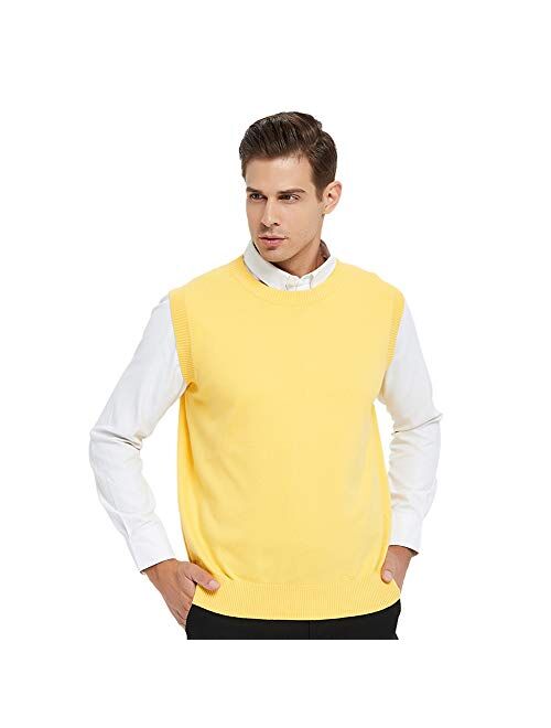 TOPTIE Men's Business Sweater Vest Cotton Jumper Top