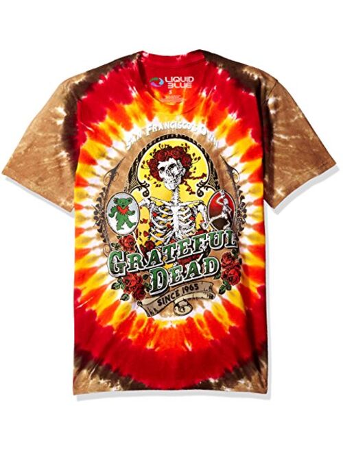 Liquid Blue Men's Grateful Dead Bay Area Beloved Tie Dye Short Sleeve T-Shirt