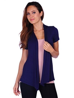 Simply Ravishing SR Womens Basic Draped Open Front Cardigan (Size: S-3X)