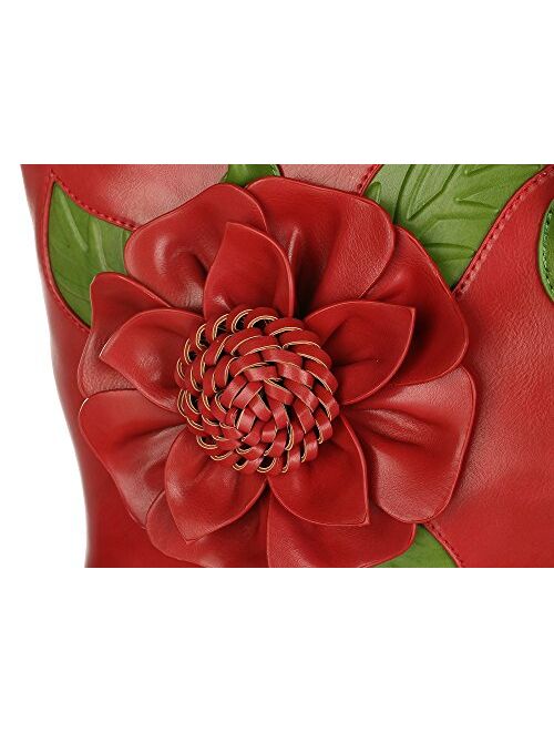 Women Handbag 3D Flower Seris PU Leather Purse Tote Bag By Vanillachocolate