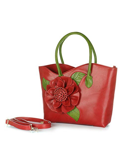 Women Handbag 3D Flower Seris PU Leather Purse Tote Bag By Vanillachocolate