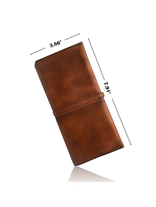 Wallets for Women Genuine Leather Card Organizer Dip Dye Coin Purse Ladies Ultrathin Wallets