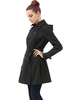 BGSD Women's Leah Hooded Mid Length Trench Coat