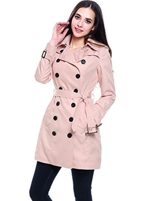 BGSD Women's Viv Waterproof Hooded Mid Length Trench Coat