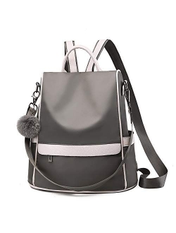 Women Backpack Purse Waterproof Nylon Anti-theft Rucksack Lightweight Shoulder Bag