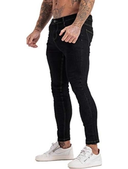 Men's Skinny Jeans Stretch Ripped Tapered Leg
