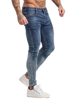 Men's Skinny Jeans Stretch Ripped Tapered Leg