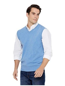 State Cashmere Mens Classic Sleeveless Sweater Vest 100% Pure Cashmere V-Neck Style Pullover