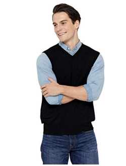 State Cashmere Mens Classic Sleeveless Sweater Vest 100% Pure Cashmere V-Neck Style Pullover
