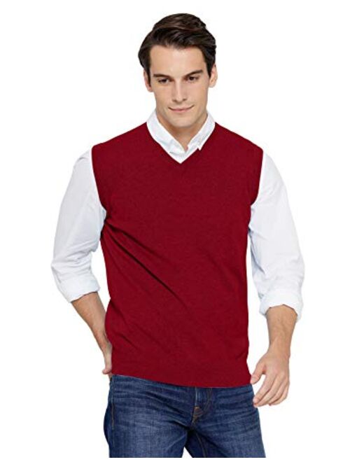 State Cashmere Mens Classic Sleeveless Sweater Vest 100% Pure Cashmere V-Neck Style Pullover