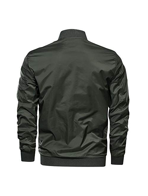 MAGNIVIT Men's Lightweight Bomber Jacket Windbreaker Softshell Varsity Jacket Coat