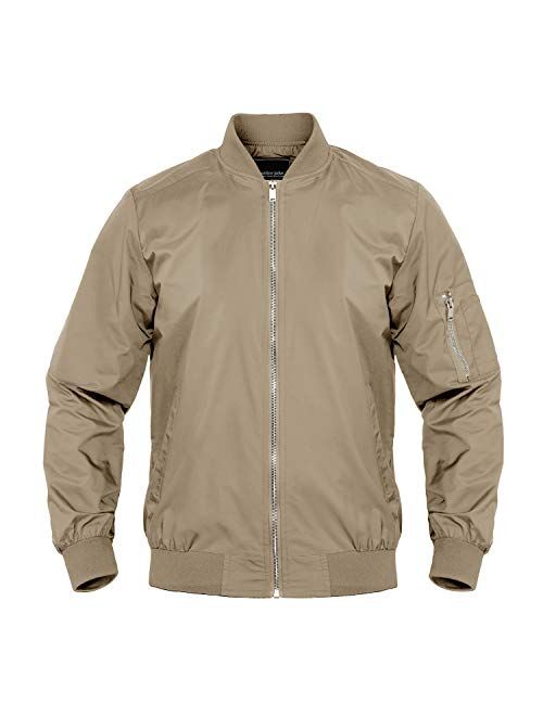 MAGNIVIT Men's Lightweight Bomber Jacket Windbreaker Softshell Varsity Jacket Coat