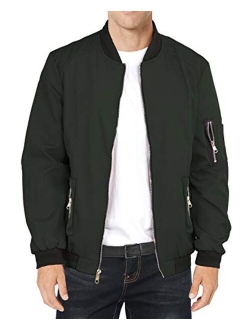 Mens Slim Fit Lightweight Jacket Softshell Flight Bomber Jackets Coat