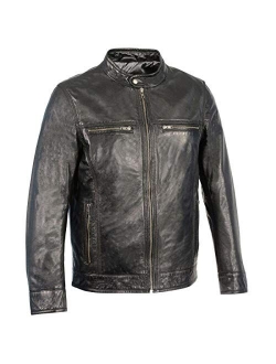 Milwaukee Leather SFM1865 Men's Black Classic Leather Jacket with Zipper Closure