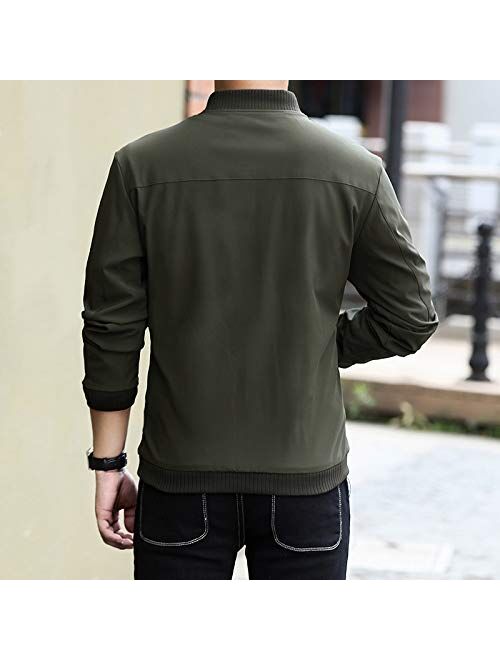 Nantersan Mens Bomber Jacket Casual Slim Fit Softshell Outdoor Windbreaker Lightweight Flight Jacket Coat