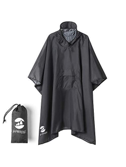 SaphiRose Hooded Rain Poncho Waterproof Jacket for Men Women Adults