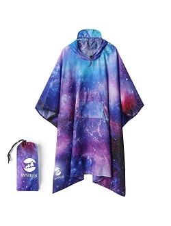 SaphiRose Hooded Rain Poncho Waterproof Jacket for Men Women Adults