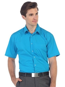 Men's Short Sleeve Solid Dress Shirt