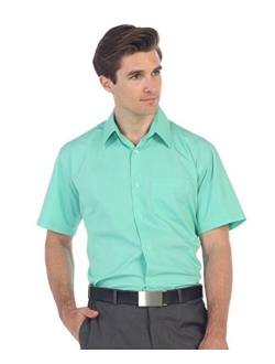 Men's Short Sleeve Solid Dress Shirt