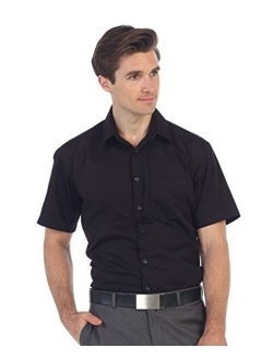 Men's Short Sleeve Solid Dress Shirt