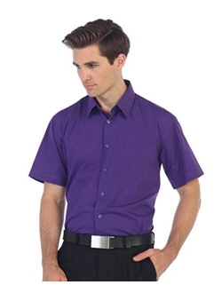 Men's Short Sleeve Solid Dress Shirt